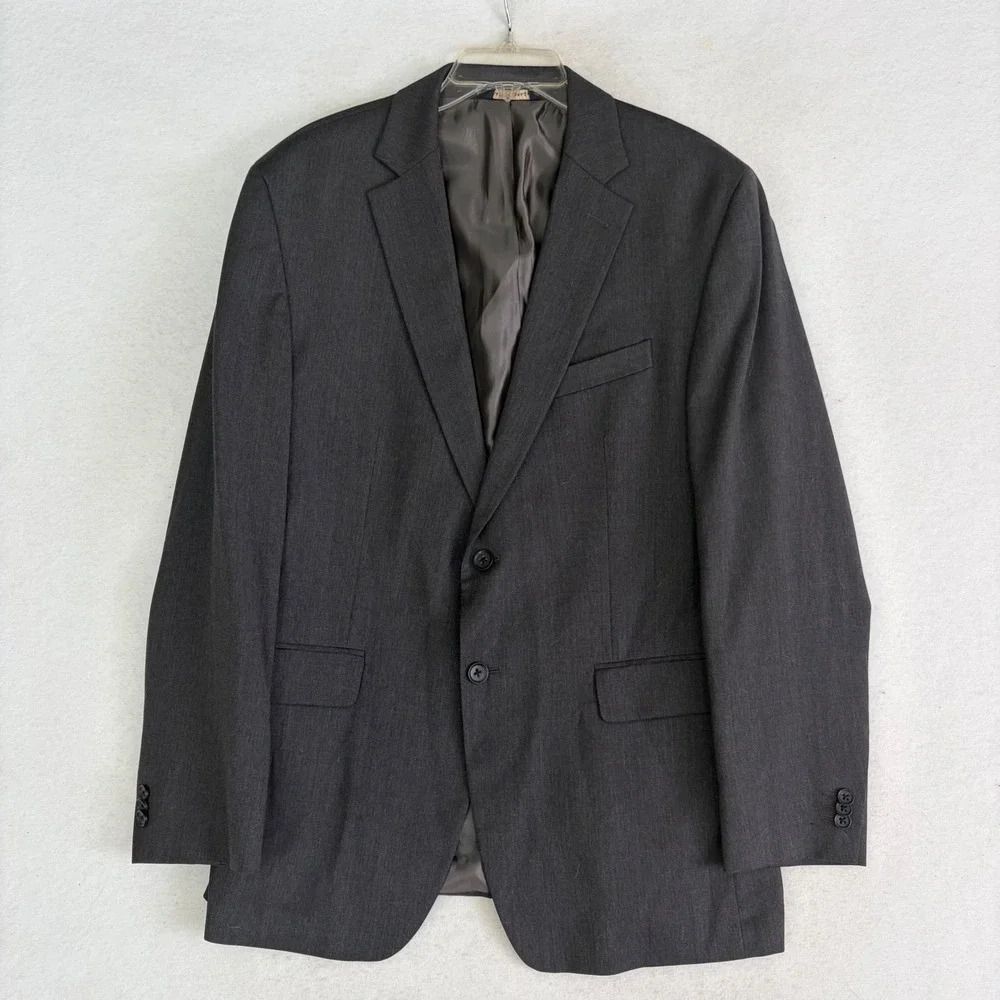 Banana Republic Cerruti Italian Wool Suit Mens 42R Charcoal Gray Classic 2pc